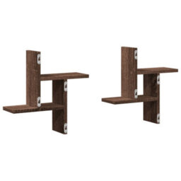 Berkfield Wall Shelves 2 Pcs Brown Oak 38X12X38 Cm Engineered Wood - thumbnail 6