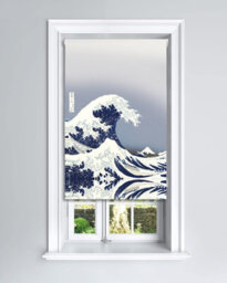 Lister Cartwright Hokusai Wave Design Blackout Roller Blinds Windows Blind (90 X 160 Cm) Child Safety Included - thumbnail 2