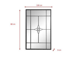 Aspect Furniture Decorative Wall Mirror,metal Window Mirror (Black, 80((W)X120(H)X3(D) Cm) - thumbnail 6