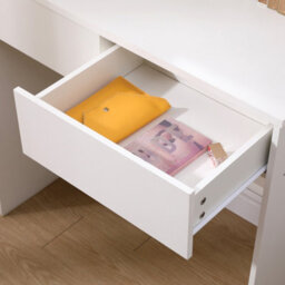 Thehotsale White Modern Makeup Desk Set With Led Light Mirror And 2 Drawers - thumbnail 7