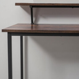 Abrihome L Computer Desk With Self Corner Desk Work Table Home Office Table, Brown - thumbnail 7