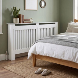 Xl White Radiator Cover Mdf Small Large Modern Wood Slat Grill Cabinet Furniture - thumbnail 4