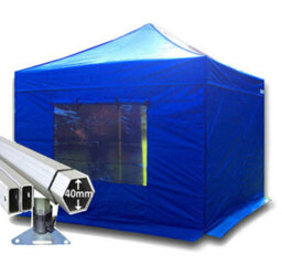 Crocodile Trading 3M X 3M Extreme 40 Commercial Instant Shelter Pop Up Gazebos Frame, Canopy & Sides - Royal Blue