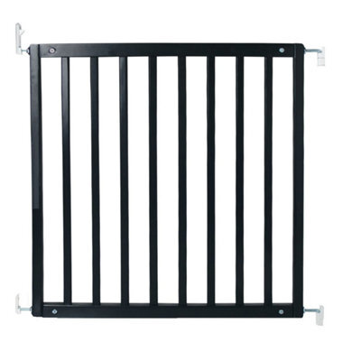 Safetots Simply Secure Wooden Gate, 72Cm - 79Cm, Black, Wooden Stair Gate, Screw Fit Baby Gate, Safety Barrier - image 1