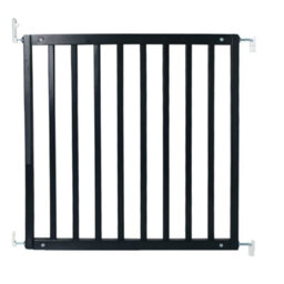 Safetots Simply Secure Wooden Gate, 72Cm - 79Cm, Black, Wooden Stair Gate, Screw Fit Baby Gate, Safety Barrier