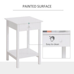 Wyld Haus Maco Set Of 2 White Wooden Bedside Tables With Drawer And Bottom Shelf, 39 X 39 X 61 Cm - thumbnail 6