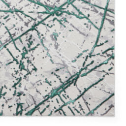 Green Silver Abstract Modern Easy To Clean Rug For Living Room Bedroom & Dining Room-80Cm X 150Cm - thumbnail 4