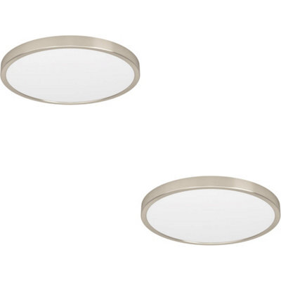 Loops 2 Pack Sleek Modern Satin Nickel Round Ceiling Light For Stylish Indoor Spaces - image 1