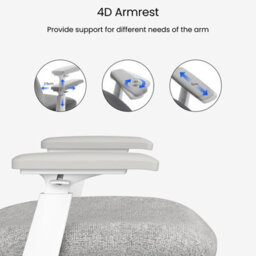 Flexispot Ergonomic Chair With Aesthetics And Craftsmanship Sheer White On Grey - thumbnail 5