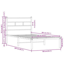 Berkfield Bed Frame Without Mattress With Headboard Brown Oak 100X200 Cm - thumbnail 9