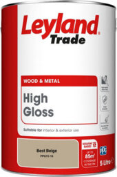 Leyland Trade Wood & Metal High Gloss Paint Best Beige (Ppg15-16) 5L - thumbnail 2