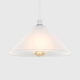 Valuelights Pair Of - Frosted White Tapered Ceiling Shades And Bulbs (D)30Cm - thumbnail 2