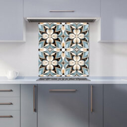Warren Reed Designer Beige And Brown Abstract Pattern Premium Glass Kitchen Splashback W600mm X H600mm - thumbnail 6