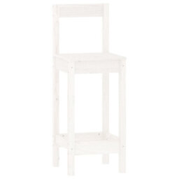 Berkfield 3 Piece Bar Set White Solid Wood Pine - thumbnail 6