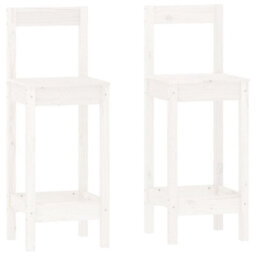 Berkfield 3 Piece Bar Set White Solid Wood Pine - thumbnail 5