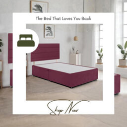 Red Plush 5Ft King Size Bed Frame With 20 Inch Headboard And 2Drawers - thumbnail 3