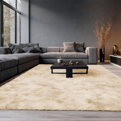 Aspire Homeware Non-Slip Tie Dye Cream Shaggy Rug Soft Fluffy, Living Area And Dining Room Rug, (L)290Cm X (W)200Cm - image 1