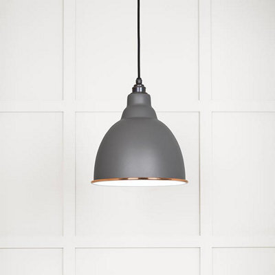 From the Anvil White Gloss Brindley Pendant In Bluff - image 1