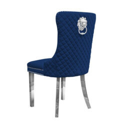 Groundlevel Set Of 2 Plush Velvet Dining Chairs With Lion Head Knocker - thumbnail 3