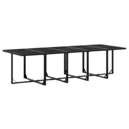 Walplus 11 Piece Garden Outdoor Dining Set Suitable For Backyard, Patio Black Poly Rattan - thumbnail 3