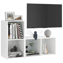 Berkfield Tv Cabinets 2 Pcs White 72X35X36.5 Cm Engineered Wood - thumbnail 3