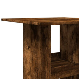 Berkfield Bar Table With Storage Smoked Oak 60X60X102 Cm Engineered Wood - thumbnail 7