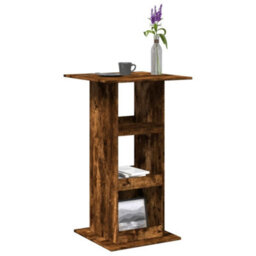 Berkfield Bar Table With Storage Smoked Oak 60X60X102 Cm Engineered Wood