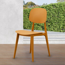 Fusion Living Mustard Yellow Plastic Olso Dining Chair - thumbnail 2
