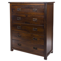 Core Products 5 Drawer Chest, Rich Dark Brown Lacquer Finish, Boston Range H115.0Cm X W90.0Cm X D40.0Cm - thumbnail 5
