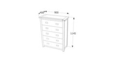 Core Products 5 Drawer Chest, Rich Dark Brown Lacquer Finish, Boston Range H115.0Cm X W90.0Cm X D40.0Cm - thumbnail 6