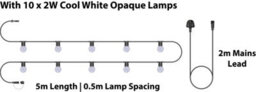 Eagle Connect Festoon Black Rubber Ip44 5M/10X2W Cool White Opaque Lamps - thumbnail 2