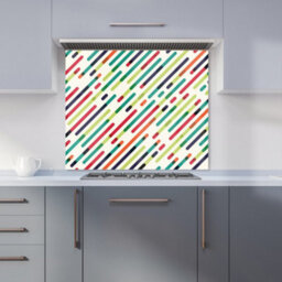 Warren Reed Designer Coloured Diagonal Abstract Pattern Premium Glass Kitchen Splashback W900mm X H750mm - thumbnail 1