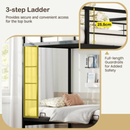 Costway Single Over Futon Bunk Bed Convertible Couch And Bed W/ Ladder-Black - thumbnail 4