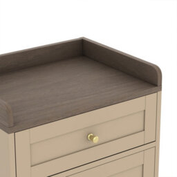 Melody Maison Cream & Wood 3 Drawer Bedside Table - Oswin Range - thumbnail 4