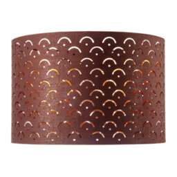 Happy Homewares Chocolate Brown Cotton Fabric Lamp Shade With Geometric Arch Pattern - thumbnail 4