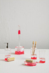 Orsina Acrylic Hearts Toilet Brush Holder Design - thumbnail 2