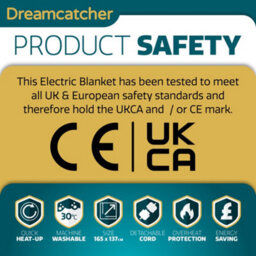 Dreamcatcher King Size Electric Blanket Heated Bed Underblanket Polyester Detachable Control 3 Heat Settings - thumbnail 8