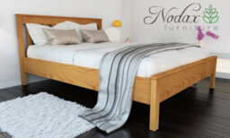 Nodax Super King Bed Frame Capella, F17, Solid Pine Wood, Easy Assembly, Sturdy Slats & Extra Support Legs, 6Ft, Alder Finish - thumbnail 1