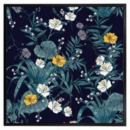 "Andrew Lee Blue & Yellow Flowers (Picutre Frame) / 12X12"" / Oak" - thumbnail 9