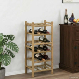 Walplus Wine Rack Natural 32.5 X 29.5 X 72 Cm Bamboo