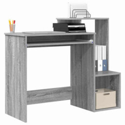 Berkfield Modern Grey Computer Desk Grey Sonoma Engineered Wood Medium - thumbnail 3
