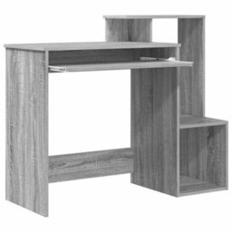 Berkfield Modern Grey Computer Desk Grey Sonoma Engineered Wood Medium - thumbnail 5