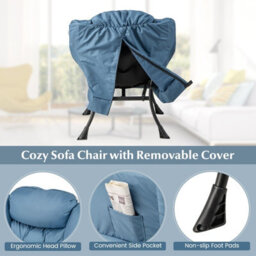 Gainoom Brown Lazy Chair With Ottoman Modern Leisure Reading Chair Lounge Chair With Pillow - thumbnail 7