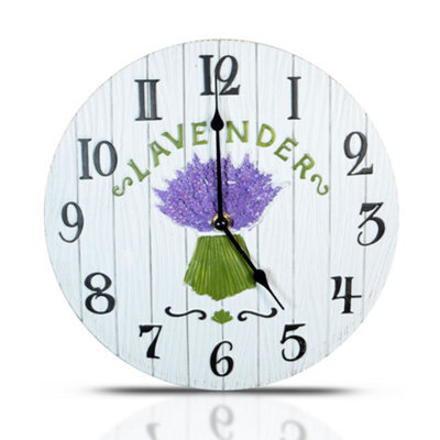 St Helens Home & Garden Rustic Style 27Cm Lavender Design Outdoor / Indoor Wall Clock - image 1