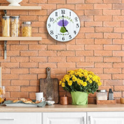 St Helens Home & Garden Rustic Style 27Cm Lavender Design Outdoor / Indoor Wall Clock - thumbnail 3