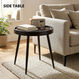 Round Garden Table, Outdoor Coffee Side Table With Plastic Top - thumbnail 5