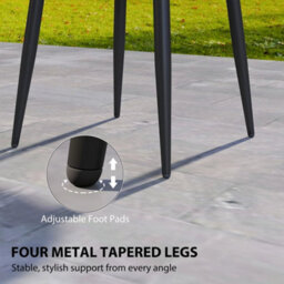 Round Garden Table, Outdoor Coffee Side Table With Plastic Top - thumbnail 4