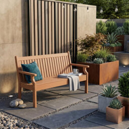 Garden Store Direct Viewpoint 3 Seat Faux Wood Bench - Recycled Material Brown