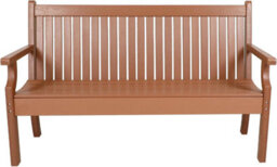 Garden Store Direct Viewpoint 3 Seat Faux Wood Bench - Recycled Material Brown - thumbnail 4
