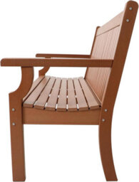Garden Store Direct Viewpoint 3 Seat Faux Wood Bench - Recycled Material Brown - thumbnail 5